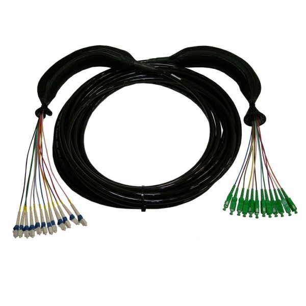 SM TAC12 LC-SC/APC Breakout Cable with Protection Socks
