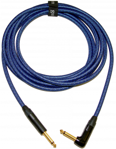 GI29-XX Straight to Right Angle 20 AWG Oxygen Free Nylon Overbraided Instrument Cable with Gold Connectors