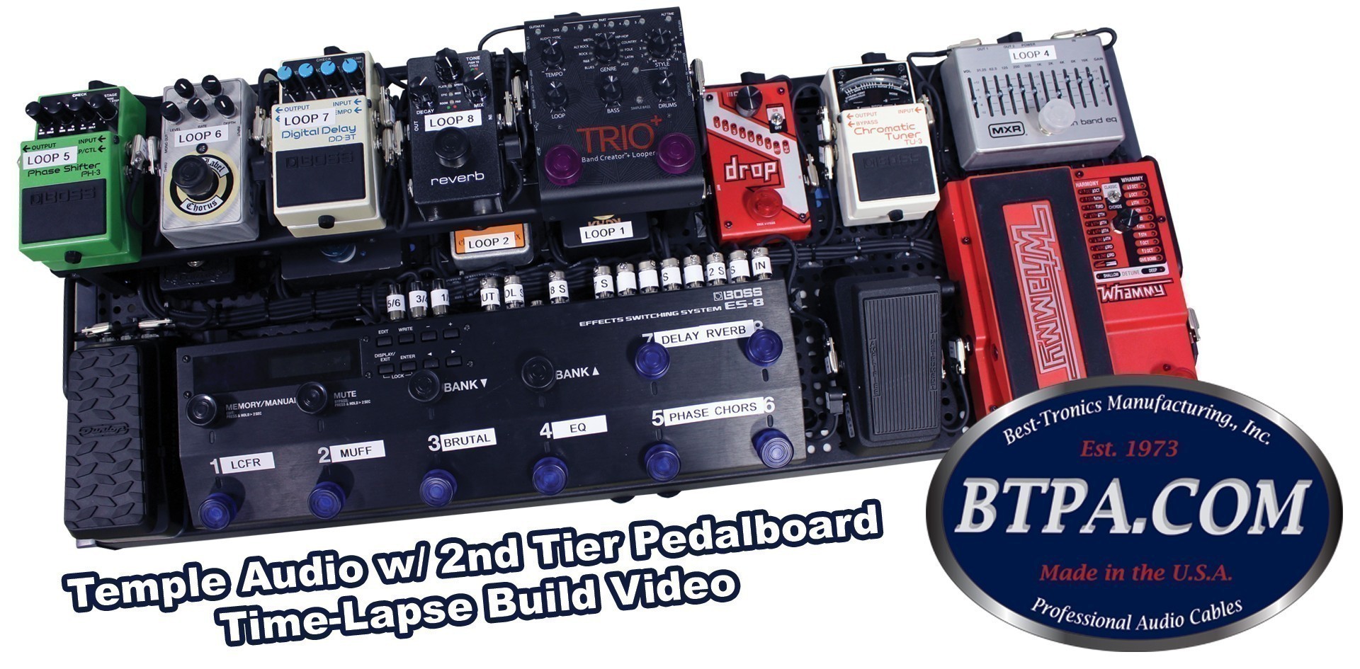 BTPA Time-Lapse Pedalboard Build Video - Templeboard w/ 2nd Tier
