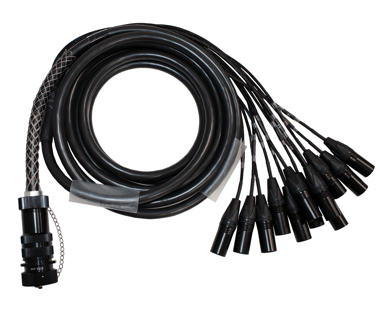 39 pin female (W1 compatible) to 12 XLR Male fan cable