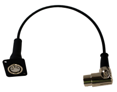 5 pin DIN female panel connector to adjustable right angle 5 pin DIN MIDI cable tail