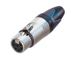 NEUTRIK NC6FXX, 6 pole female cable connector with Nickel housing and silver contacts. 