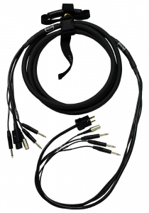Fractal Audio composite cable with two humbuster cables, one instrument cable, one MIDI cable, and one AC power cable all bundled together