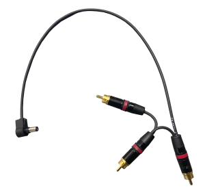 Three RCA to Right Angle 2.1 x 5.5mm DC Current Tripler Cable