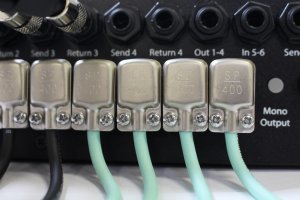 Square Plug SP500 connectors plugged adjacent on switcher