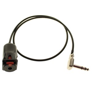 Locking Neutrik D-series panel connector to Square Plug SP550-S Flat Right Angle cable