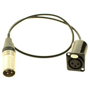 XLR Female panel connector to XLR male cable tail